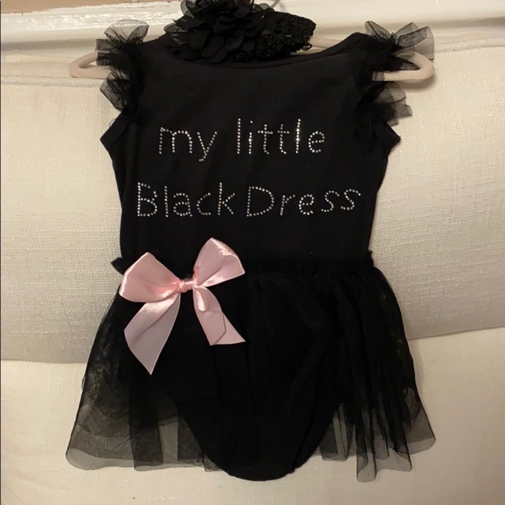 Baby girl dress and headband little black dress